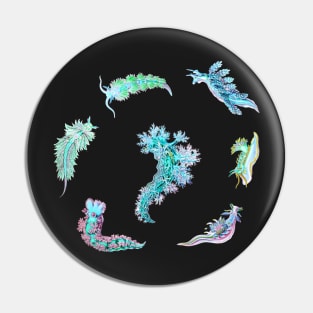 Nudibranch Set Ernst Haeckel Day-Glo Colors Pin