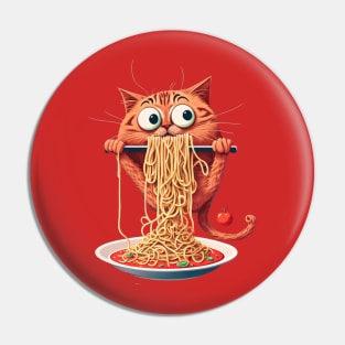 Cats eating spaghetti Pin