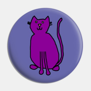 Purple Cat Minimal Line Drawing Pin