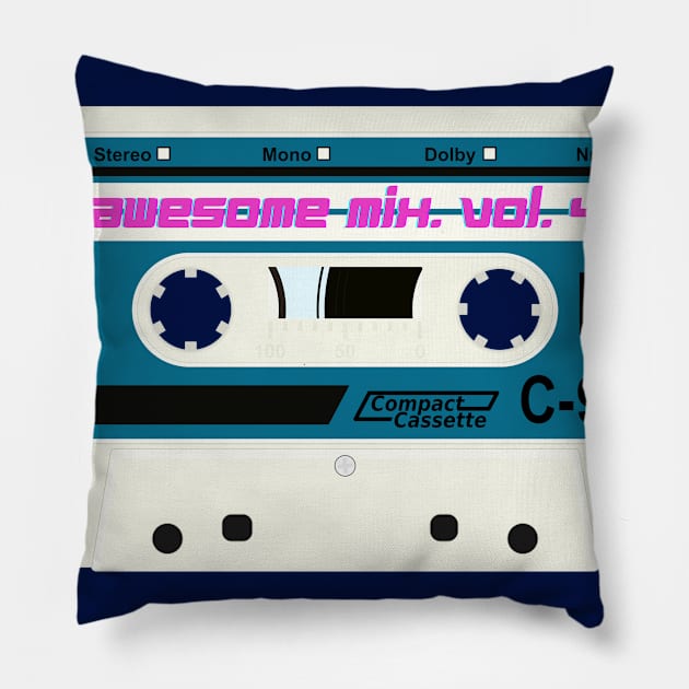 Awesome Mixtape Vol. 4 Guardians Of The Galaxy cassette tape Pillow by waltzart