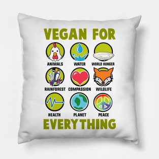 Vegan For Animals, Water, World Hunger Pillow
