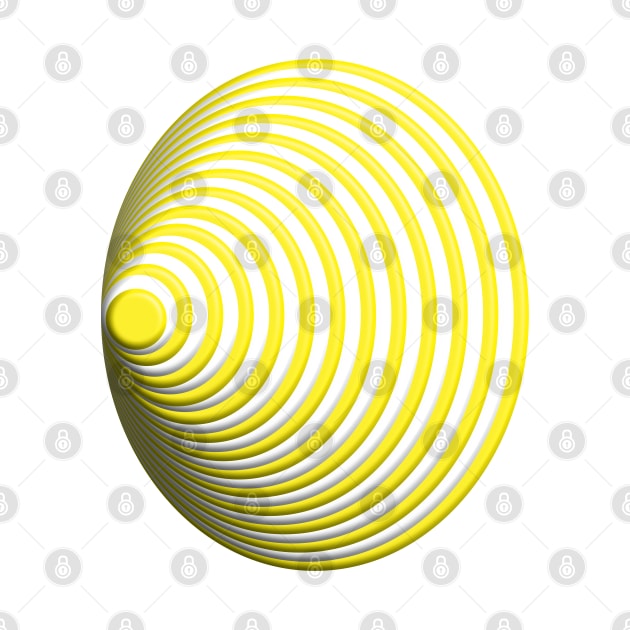 Geometric yellow concentric circles 3D doodle art by The Creative Clownfish