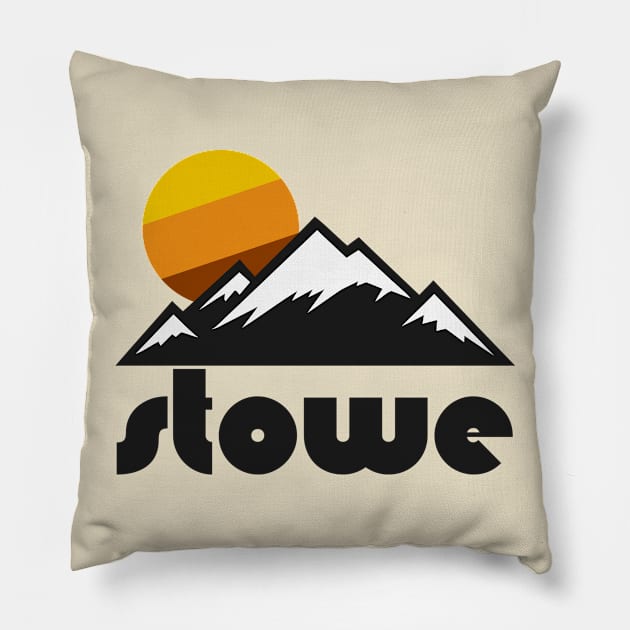 Retro Stowe ))(( Tourist Souvenir Travel Vermont Design Pillow by darklordpug