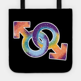 Symbols or signs that refer to men, rainbow and dots, support homosexuality Tote