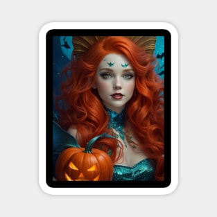 Red Halloween Beauty Magnet