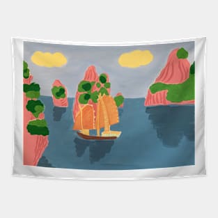 Asia coast in the evening Tapestry