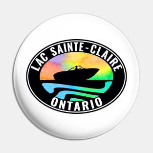 LAC SAINTE-CLAIRE Ontario Laptop Bumper Boat Boating Fishing St. Canada Pin