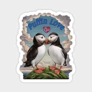 Puffin Love - Norway Magnet