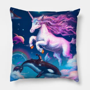 Unicorn with Sea Creatures Pillow