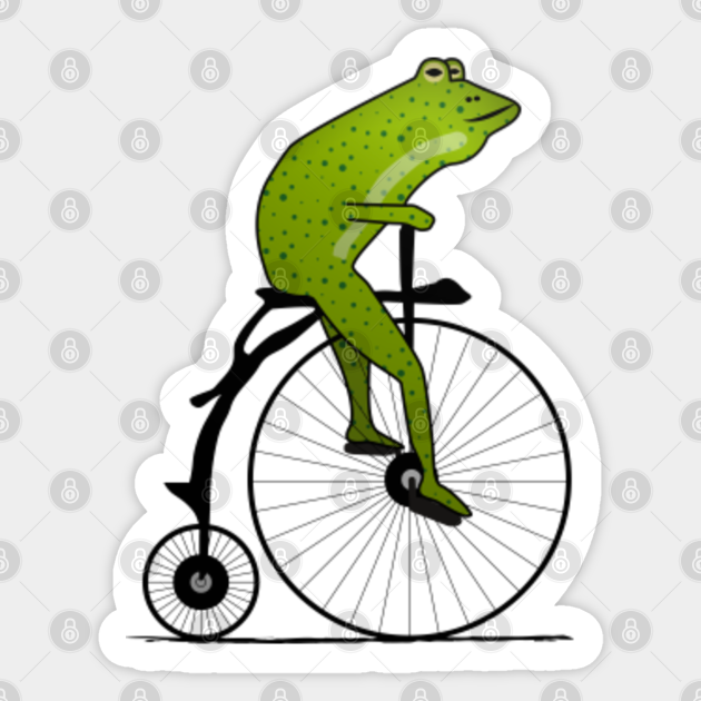 frog on bicycle