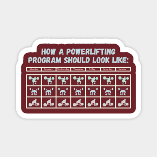 Powerlifting Program Colorful Magnet