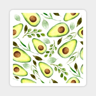 Avocados and Greenery | Watercolor | Pattern Magnet