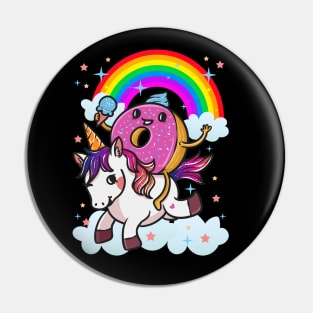 Donut Riding Unicorn Cute Pin