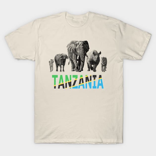 Africa's Big Five Tanzania Wildlife T-Shirt Africa's Big Five Tanzania Wildlife T-Shirt