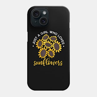 Hippie Florist Women Girls Just A Girl Who Loves Sunflower Phone Case