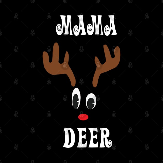 Mama Reindeer Deer Red nosed Christmas Deer Hunting Hobbies Interests by familycuteycom