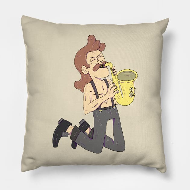 Regular Show - Sad Sax Guy Pillow by surfinggiraffecomics