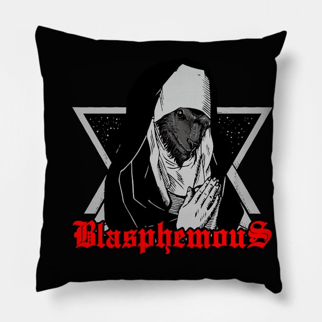 BLASPHEMOUS Pillow by theanomalius_merch