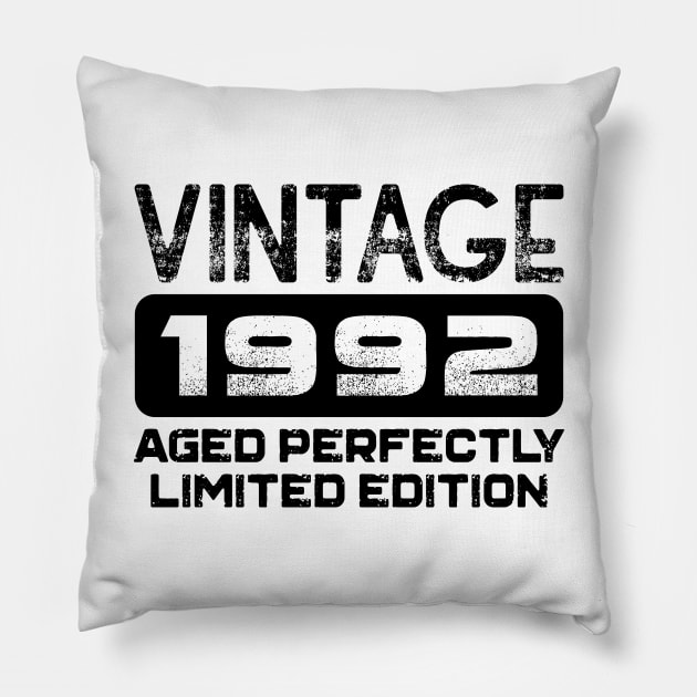 Birthday Gift Vintage 1992 Aged Perfectly Pillow by colorsplash