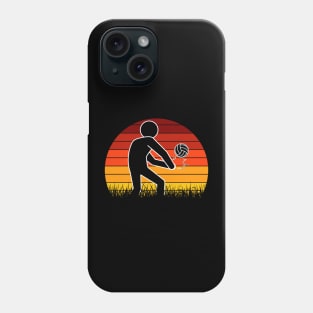 Travel back in time with beach volleyball - Retro Sunsets shirt featuring a player! Phone Case