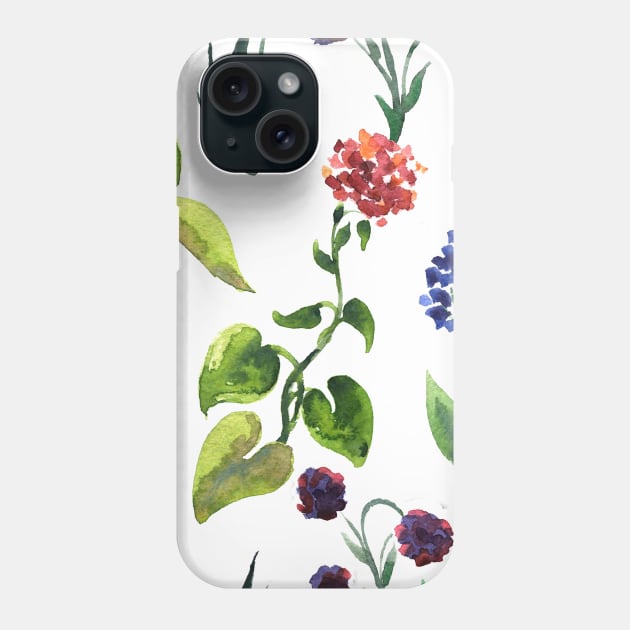 Seamless plants pattern. Floral decorative illustration Phone Case by Olga Berlet