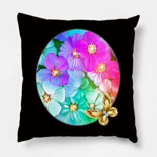 Butterfly and Flowers Pillow