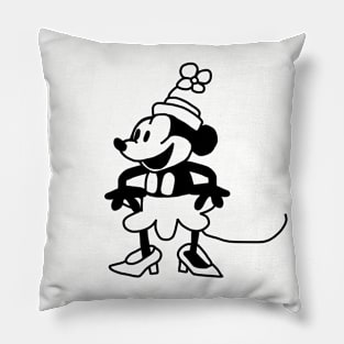 Steamboat Willie Happy Cartoon Girl Mouse Pillow