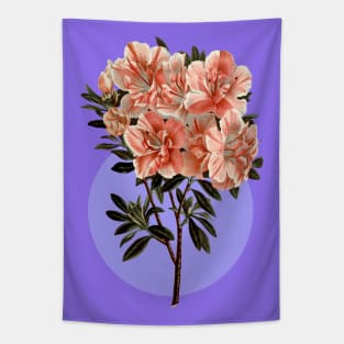 Blue and pink azalea design Tapestry