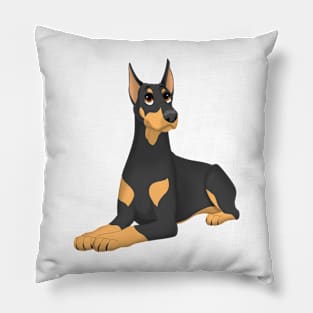 Doberman Pinscher Dog (Cropped Ears) Pillow