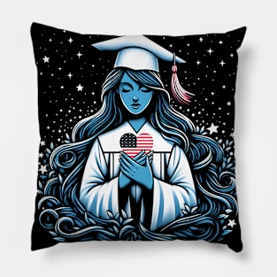 Class of 2024 Senior Graduation 4th of july Funny Graduate 2024 Pillow