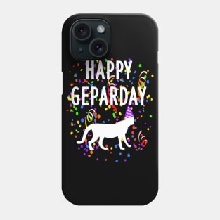 Happy Geparday cheetah motif saying birthday Phone Case