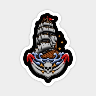 Anchor Ship Tattoo Style Magnet