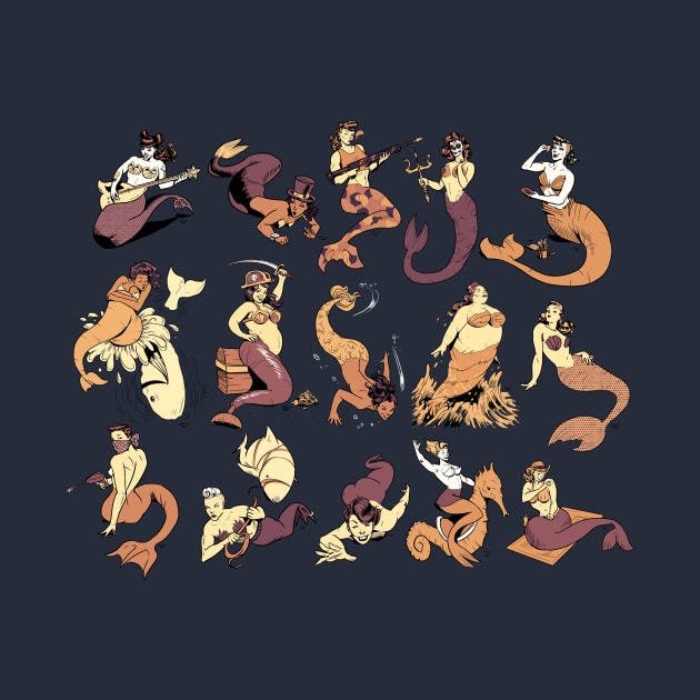 Mermaid Pin-ups (Alternate) by Victor Maristane