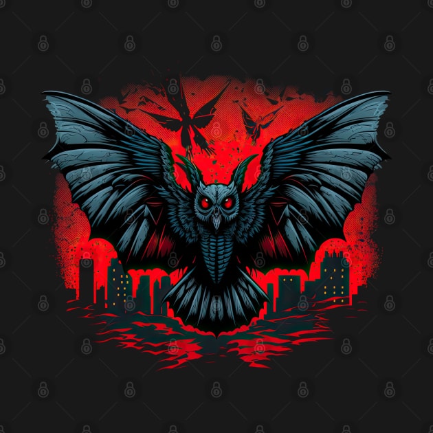 Mothman taking the city by JayD World