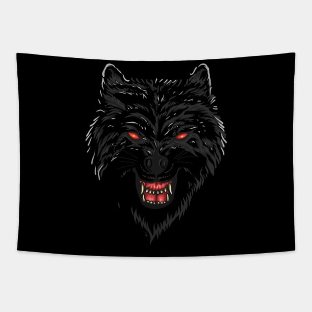 Wolf Werewolf With Red Eyes Tapestry by Hariolf´s Mega Store