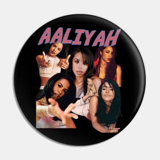 Aaliyahs Tribute Threads Retro R&B Harmony Icon Graphic T-Shirt Pin