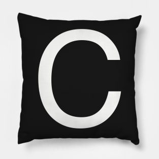 Helvetica C in white Pillow