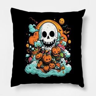 Halloween Tropical Skull Pillow