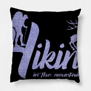 hiking hill top adventure Pillow