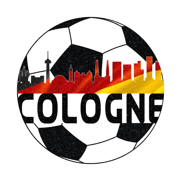 Cologne Germany Euro 2024 football—Black text by Rocky Ro Designs