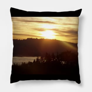 Sunrise over the Columbia River #15 Pillow