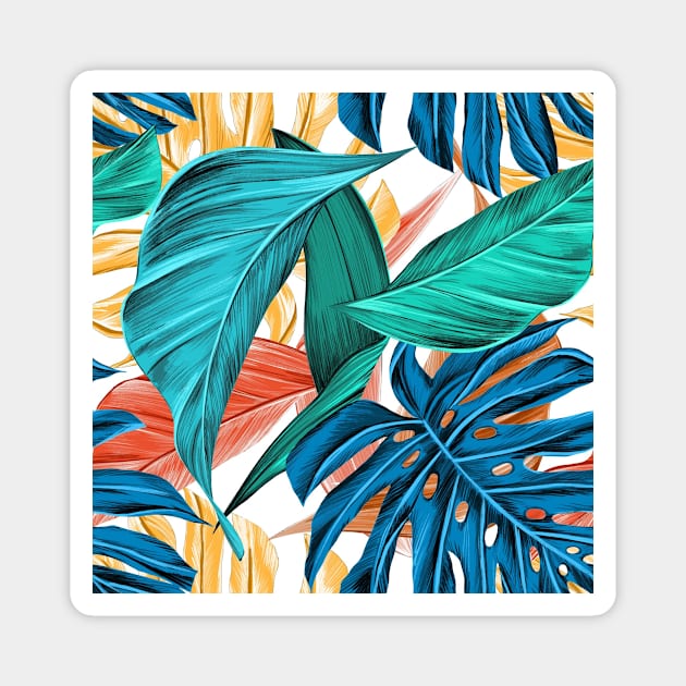 Tropical Flowers Magnet by numpdog