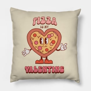 Pizza is My Valentine Retro Heart - Anti Valentine's Day Pillow