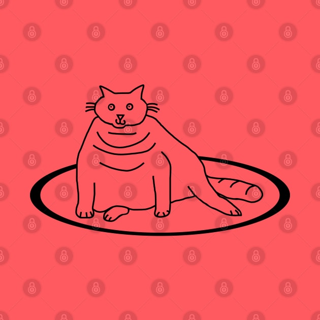 Chonk Cat on a Rug Minimal Line by ellenhenryart