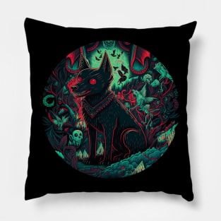 Evil Goth Dog Pillow