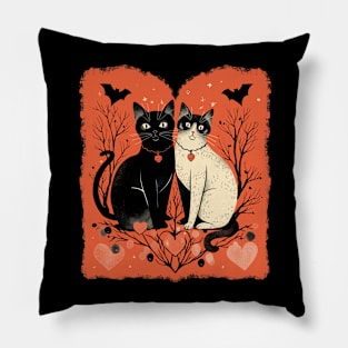 Valentine's Day Love Vintage Halloween Black Cat Witch Retro Cute Super Cool Best Gift Pillow