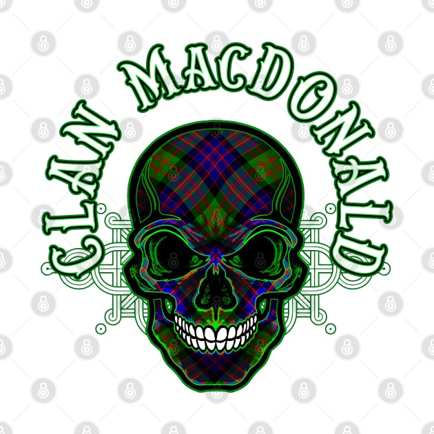 Scottish Clan MacDonald Tartan Celtic Skull by Celtic Folk