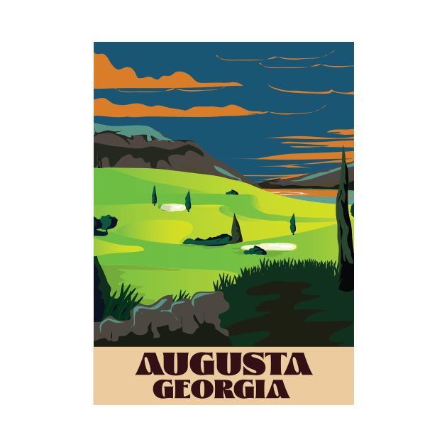 Augusta Georgia Golf sport poster by nickemporium1