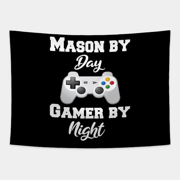 Mason By Day Gaming By Night Tapestry by Emma-shopping