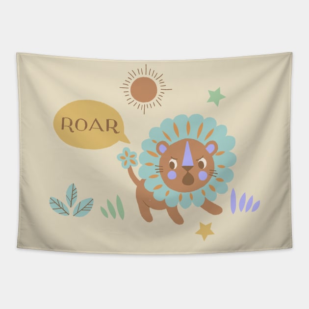 Lion Roar Tapestry by Rebelform